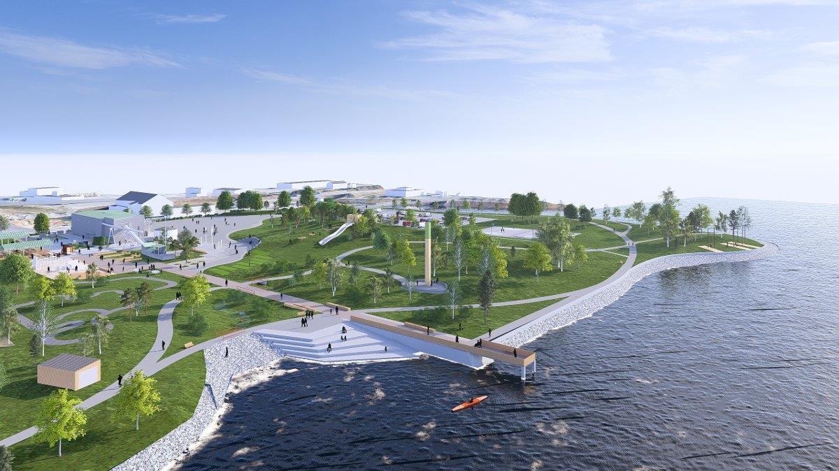 Slik kan Gjøvikstranda se ut i fremtiden - Klikk for stort bilde